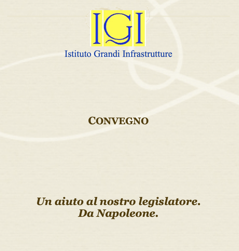 Un aiuto al nostro legislatore. Da Napoleone